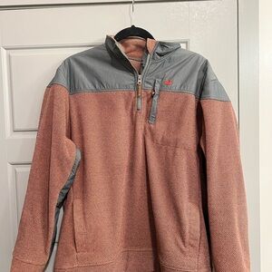 Southern Marsh Gray and Brown Quarter-Zip Sweatshirt